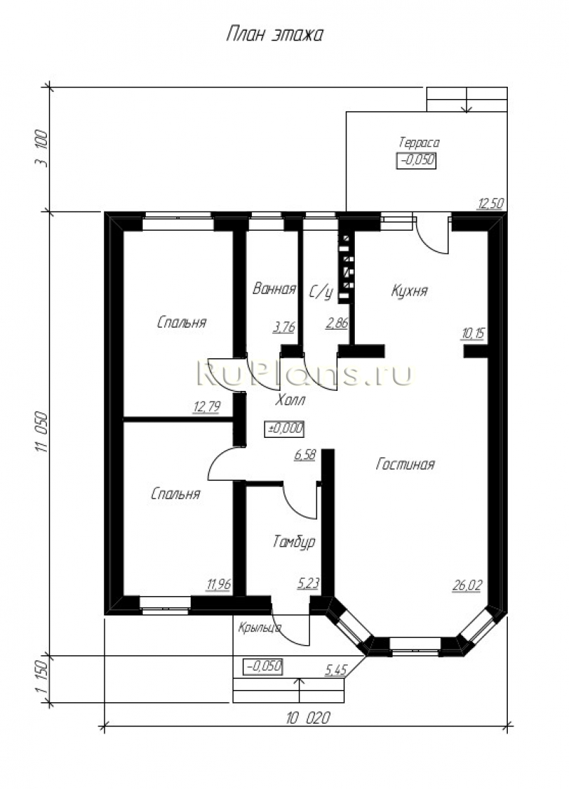 Проекты одноэтажных домов 70 м² | Планы, Интерьеры, 3D виды, чертежи в  Республике Беларусь